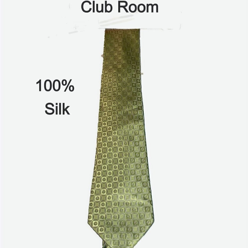 NWOT 100% Silk Club Room Green Pastel Men's Tie